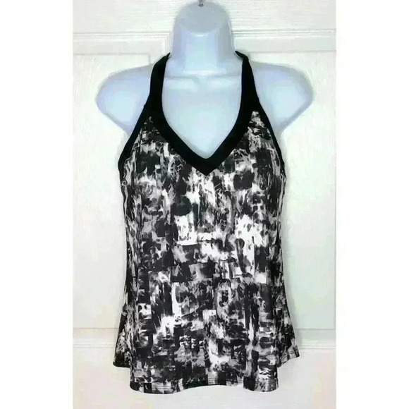 Nike tankini top size Large crossback camo black white no underwire - Picture 4 of 4